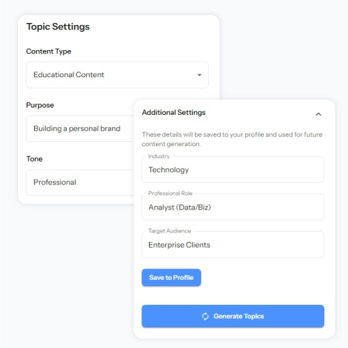 Select parameters