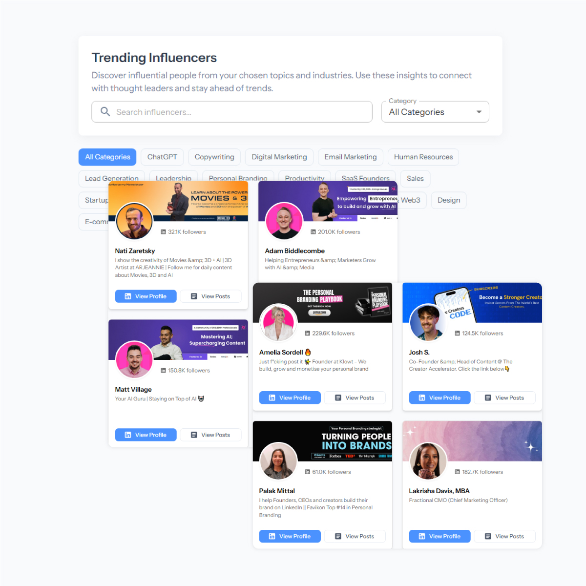 Trending Influencers Directory